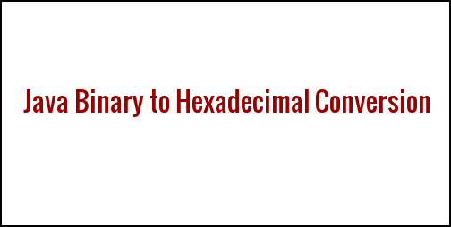 How to convert binary to hexadecimal in java laptrinhx