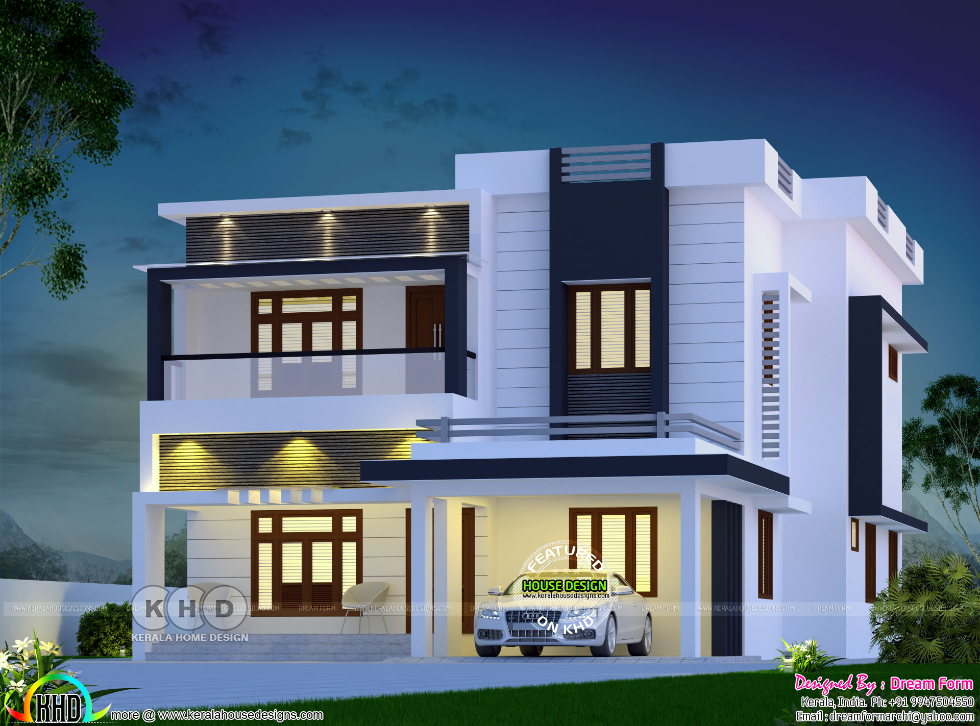 2555 Square Feet 4 Bedroom Contemporary House Plan Kerala