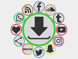 Outline Centered White Social Buttons