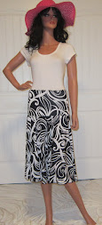 The Flirt in Black with white swirl, M/L