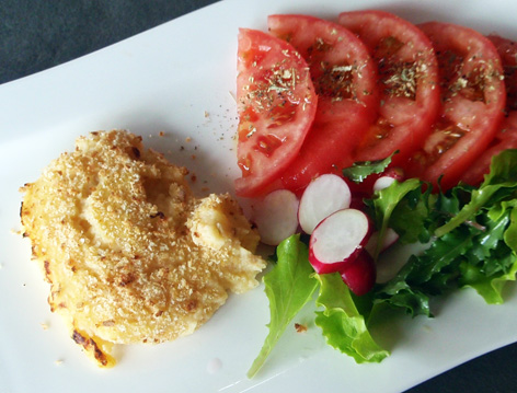 pastel de patatas duquesa y salmón
