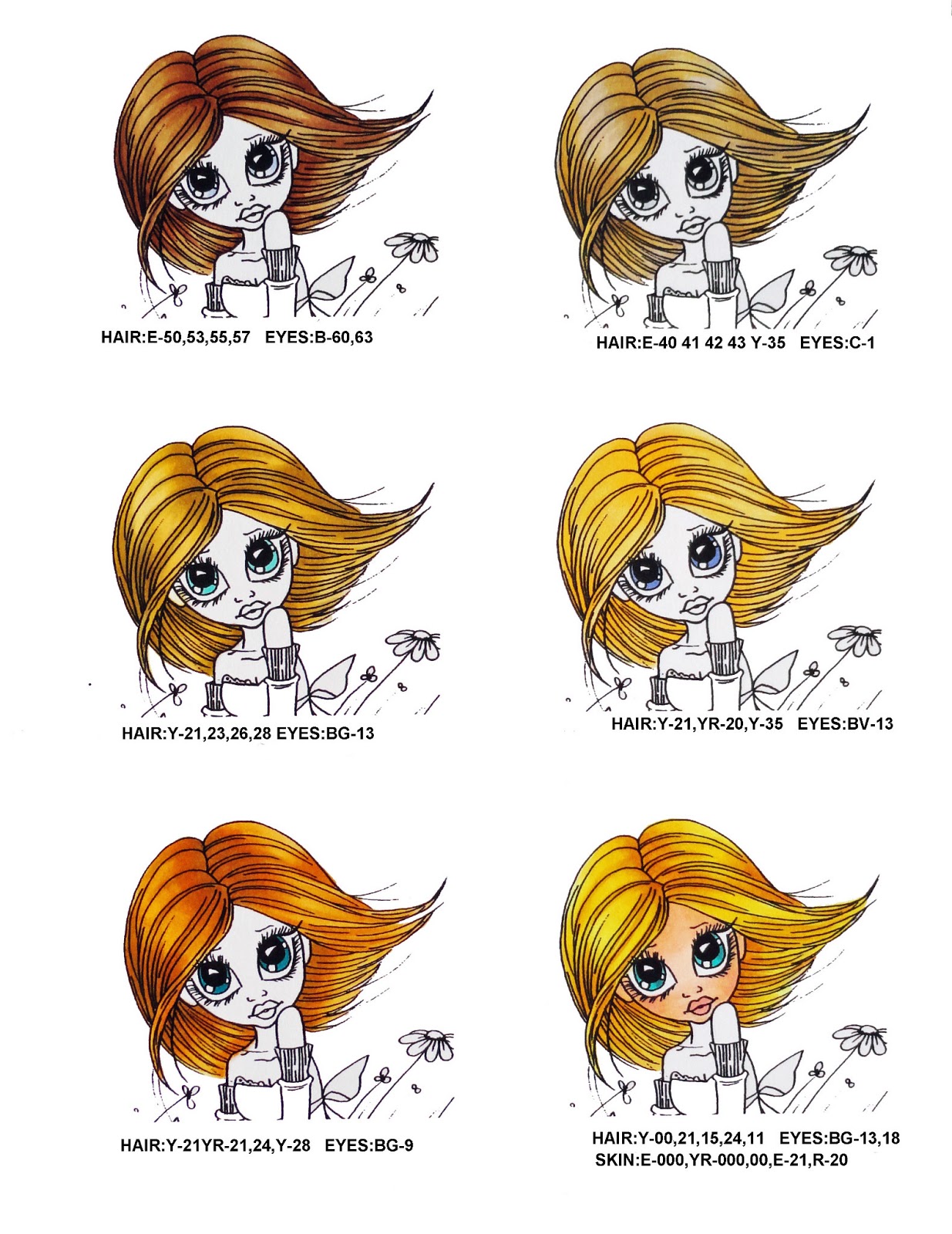 Sandi's Samples: Hair and skin colors using Copic markers