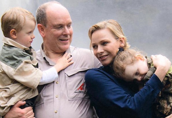 Prince Albert, Princess Charlene, and their children Prince Jacques and Princess Gabriella in South Africa