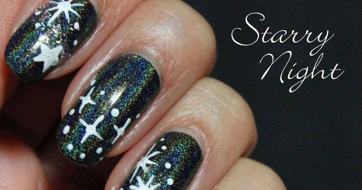 Starry Sky Nail Art with Glitter - wide 2