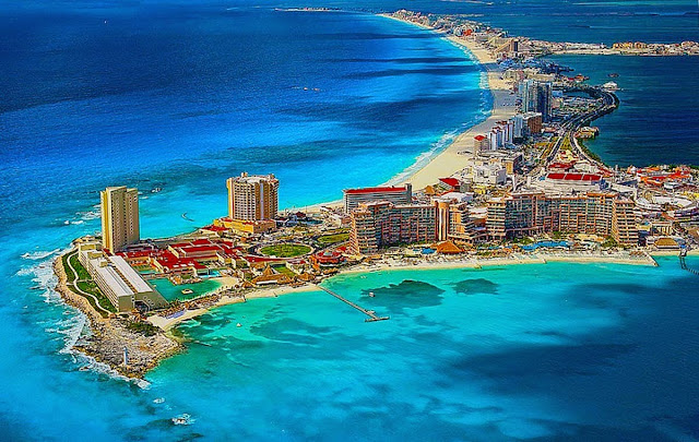 Cancun aerial view