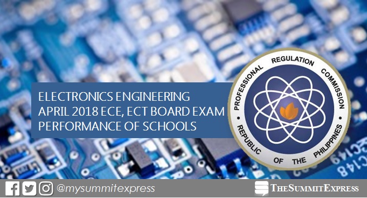 PERFORMANCE OF SCHOOLS: April 2018 Electronics Engineer ECE, ECT board exam results