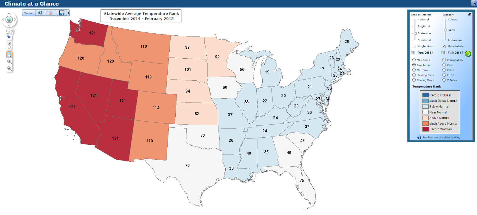 Winter of 20142015 (DecFeb) Temperature & Precipitation Review.