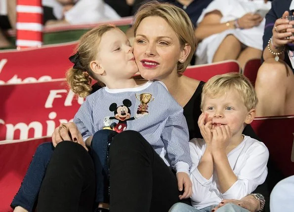 Princess Charlene of Monaco, her children Prince Jacques and Princess Gabriella