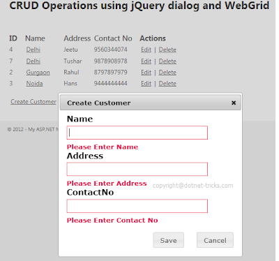 Modal Popup Example for insert Upadate Delete in popup in MVC4 ~ Asp ...