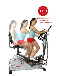 Body Power Deluxe 3 in 1 Trio Trainer, Elliptical Trainer, Upright Bike & Recumbent Bike in 1 machine, image, review features & specifications