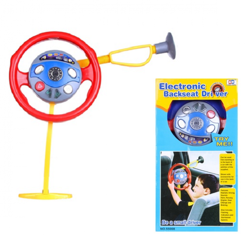 electronic backseat driver steering wheel toy