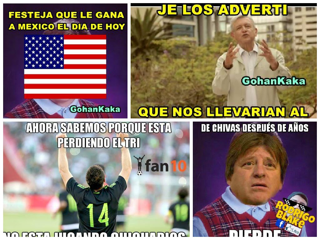 Los memes de la derrota de México vs EUA ~ Ah No Bueno