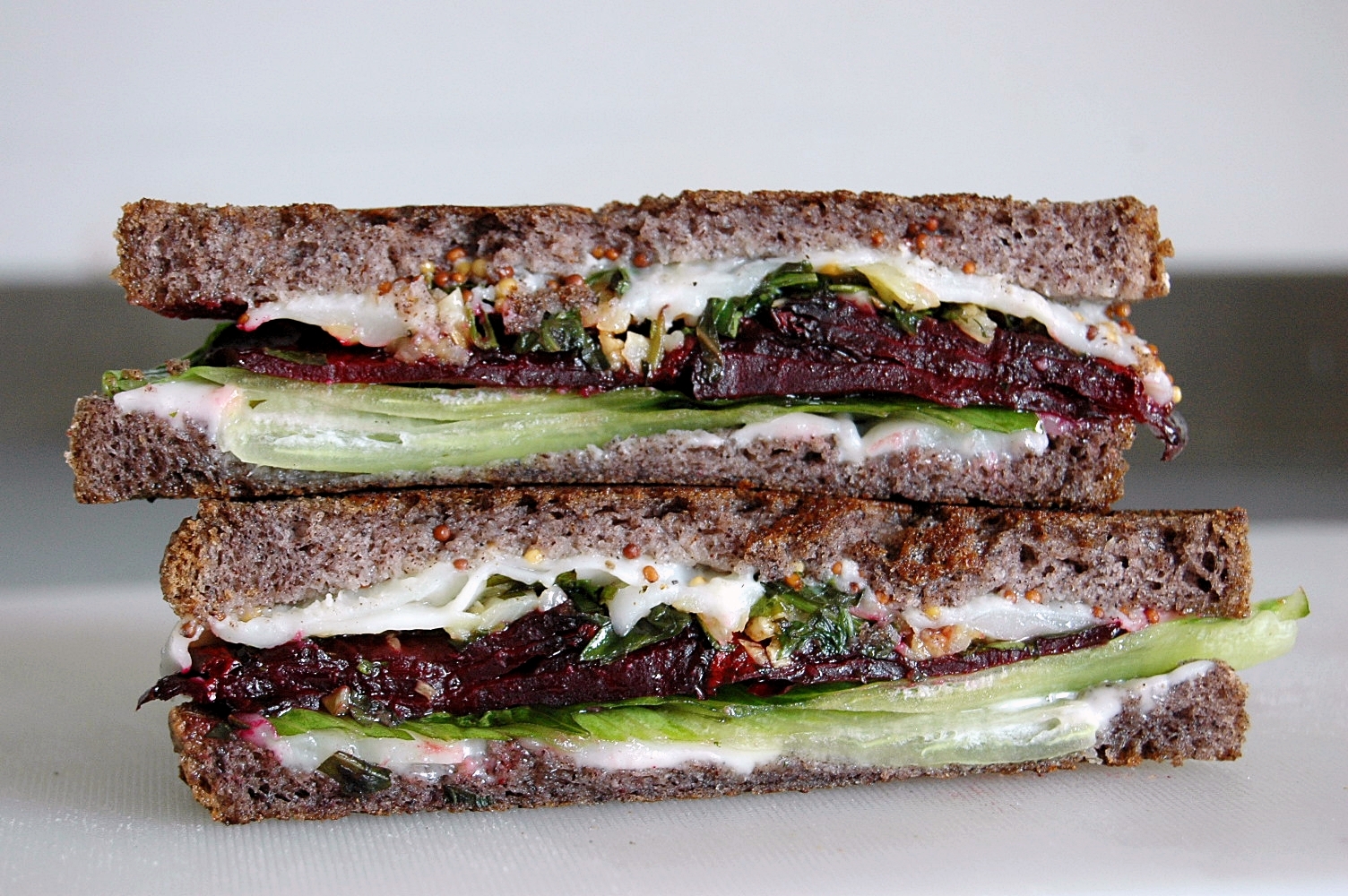 GLORIOUS SANDWICHES roast beets + goat gouda + pesto grilled cheese