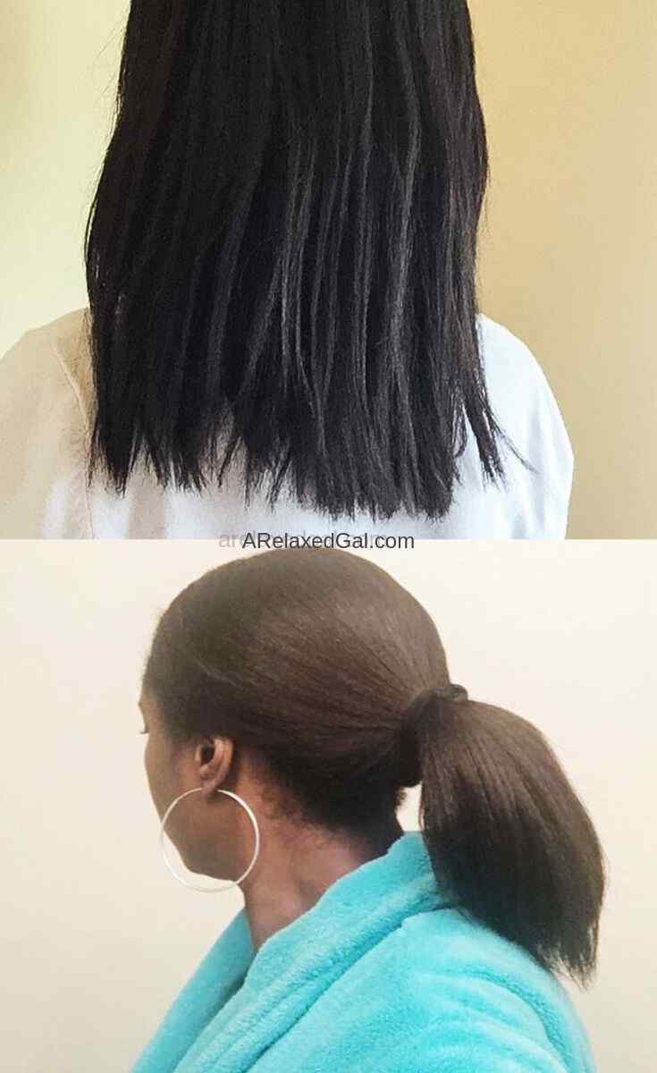 african american damaged hair before and after