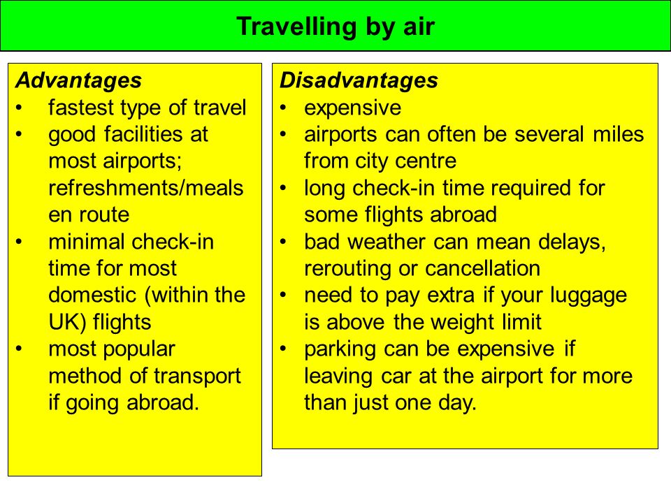 Disadvantages of travelling. Advantages and disadvantages of travelling. Advantages of travelling by Air. Advantages and disadvantages of travelling by Air. Advantages and disadvantages of travelling by plane.