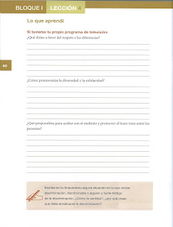 Apoyo Primaria Formación Cívica y Ética 5to grado Bloque I lección 4 Respeto y buen trato