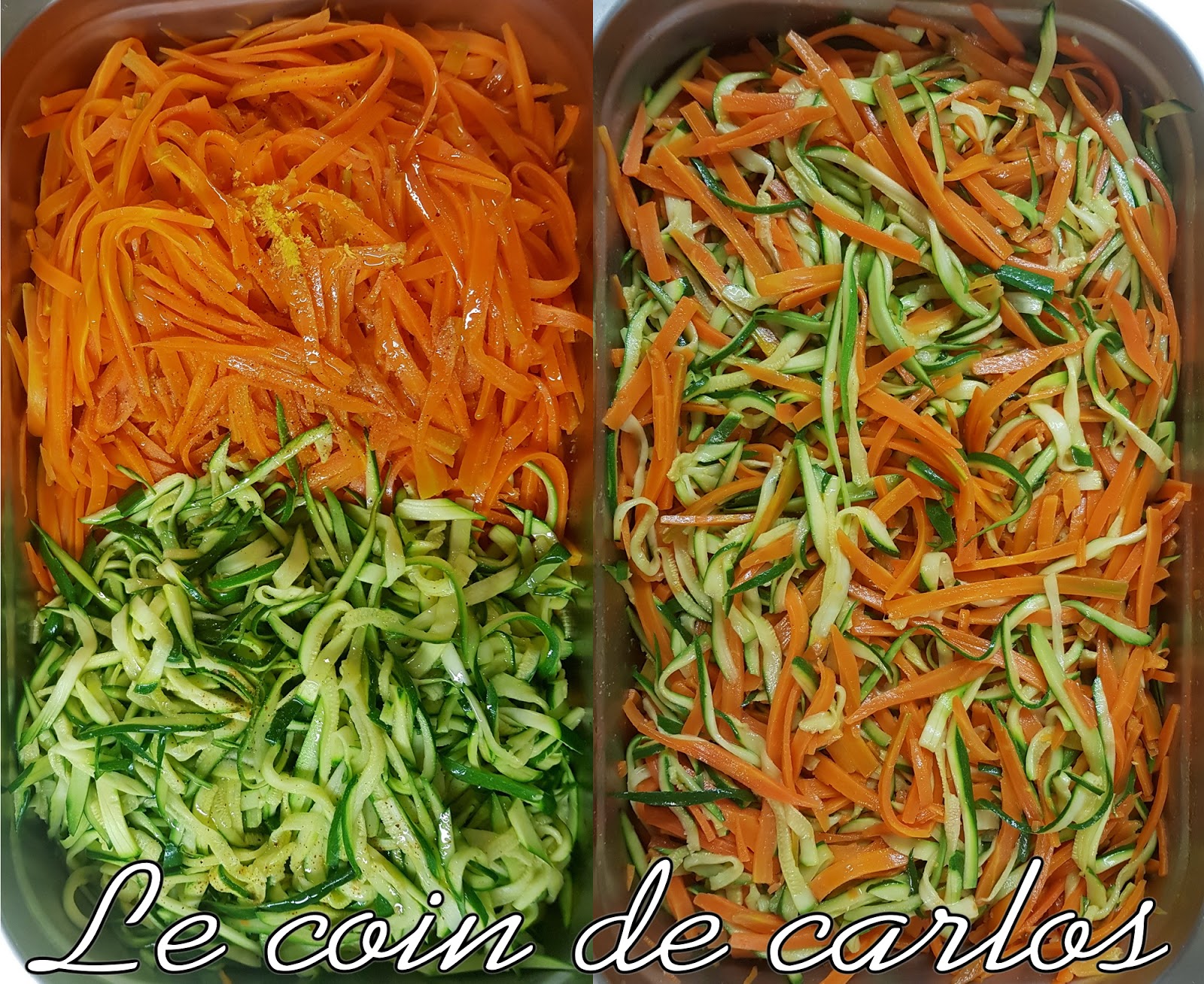 Tagliatelles de courgettes et carottes 