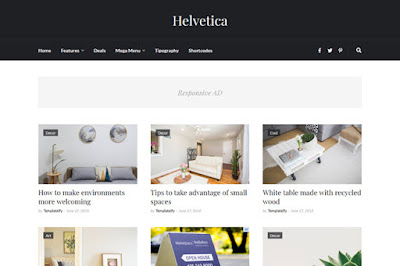 Helvetica - Responsive Clean Blogger Template