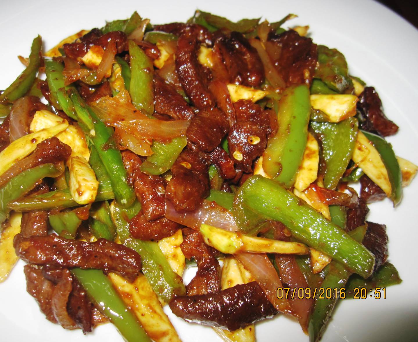 Sherly's MIcro Kitchen Stir Fry Mutton Strips In BBQ Sauce