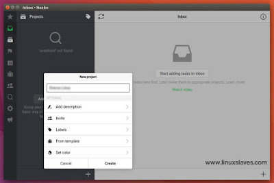 Create New Nozbe Project in Ubuntu 16.04 Xenial Xerus