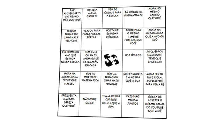 Dinâmica Bingo-da-Amizade na Escola (Download para imprimir)