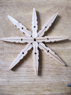 diy clothespin snowflake ornament