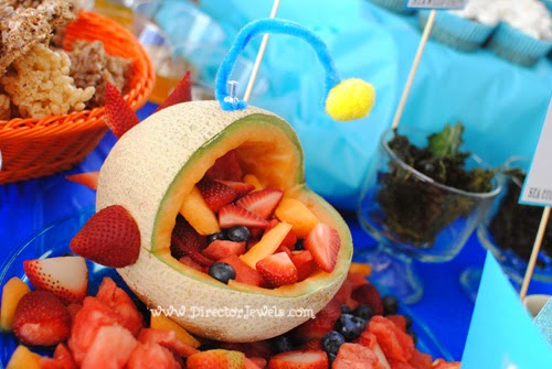 Octonauts Birthday Party Food Ideas | Canteloupe Fruit Gup A | Under the Sea Party at directorjewels.com