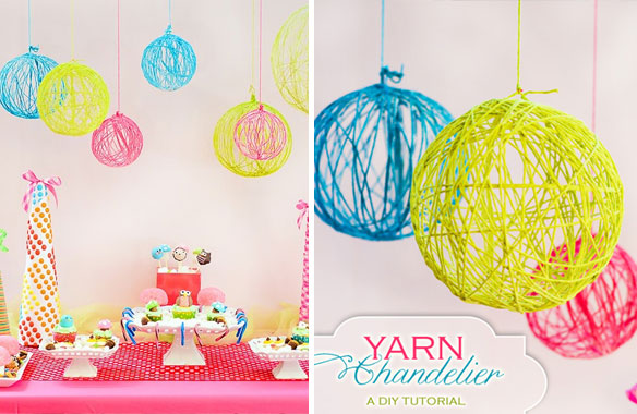 yarn chandelier