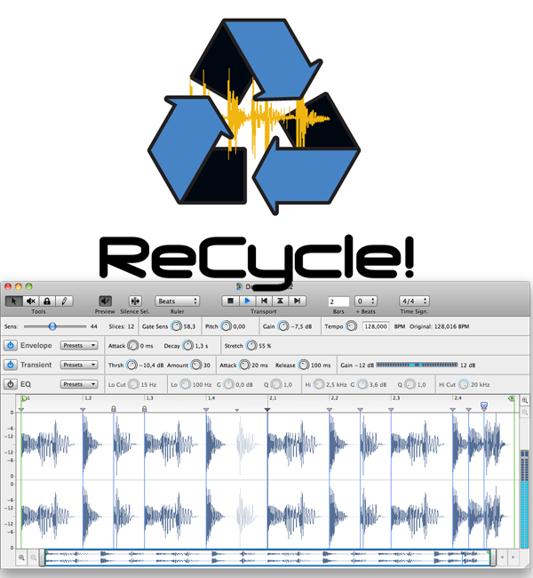 Maná Studio Propellerhead ReCycle em Versão 2.2