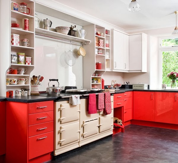 Modern Kitchen Design Color Red ~ Home Inspirations