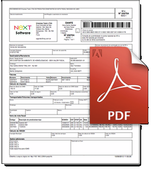 Nota Fiscal Pdf NeXT Software - Sistemas ERP e Nota Fiscal Eletrônica (NF-e / NFS-e ...