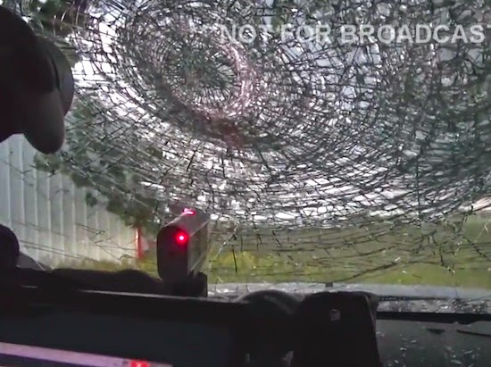 Hail The Size Of Grapefruit Blast Storm Chasers Windscreen in Texas ...