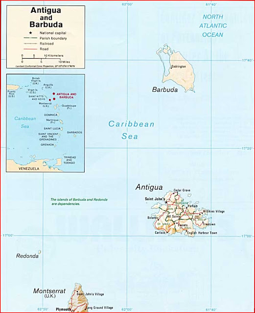 Gambar Peta politik Antigua dan Barbuda