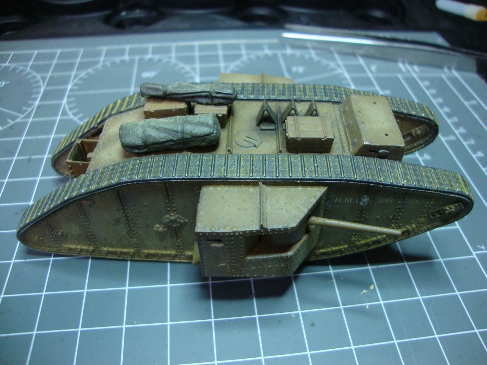 baldyman's braille scale models Airfix WWI MkI tank in Gaza Part II
