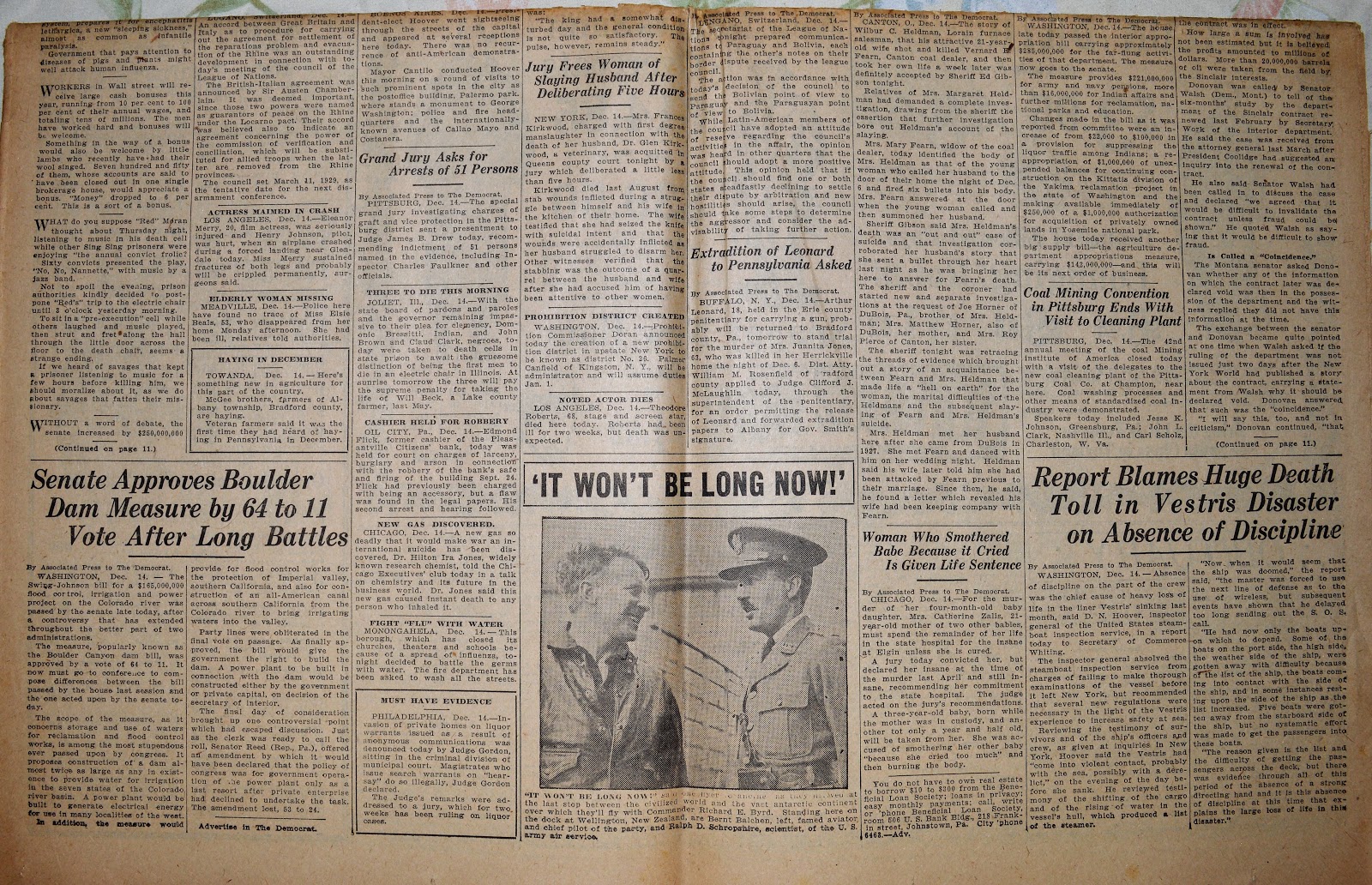 Old Johnstown Newspapers December 15, 1928 The Johnstown Democrat