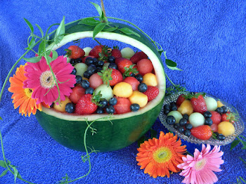 Carved Watermelon Fruit Salad Basket