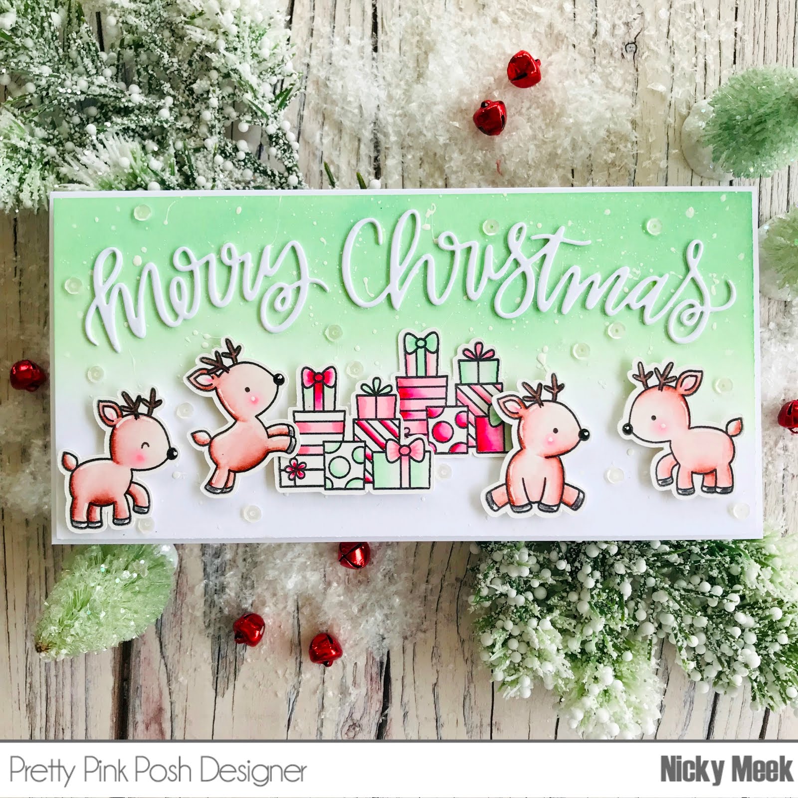 Nicky Noo Cards: Reindeer Friends - Pretty Pink Posh