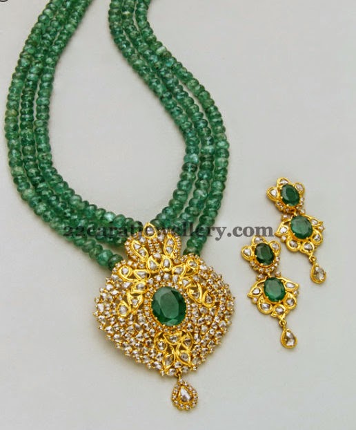 Lovley Emerald Beads Long Chain - Jewellery Designs