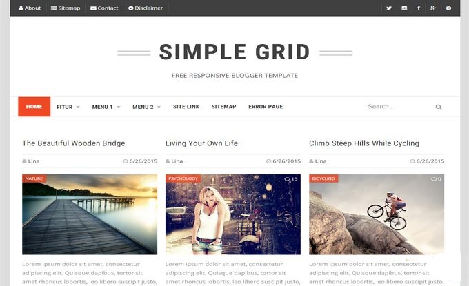Simple Grid Blogger Templates