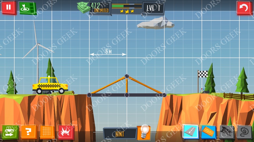 Build a Bridge! Level 1 Solutions Doors Geek