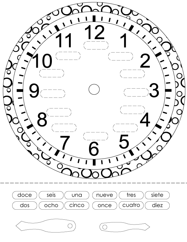 Reloj para Imprimir Colorear y Armar PDF