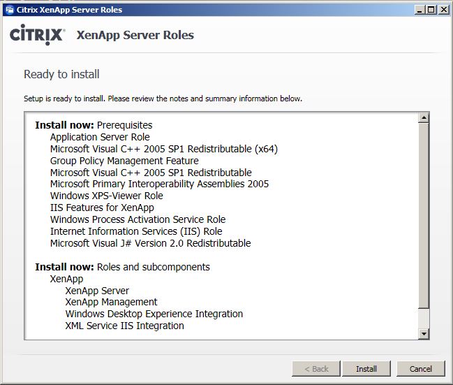 Gerrish's IT Blog: XenApp 6.5 Step by Step - Step 1 Installation