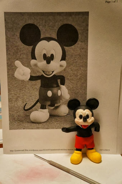 Attempt at Fimo Mickey Mouse sculpture / figurine.