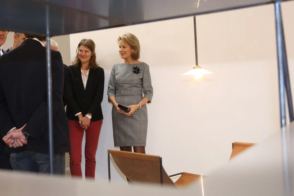 Crown Princess Mathilde of Belgium visited the 2012 International Design Biennale at Kortrijk Xpo