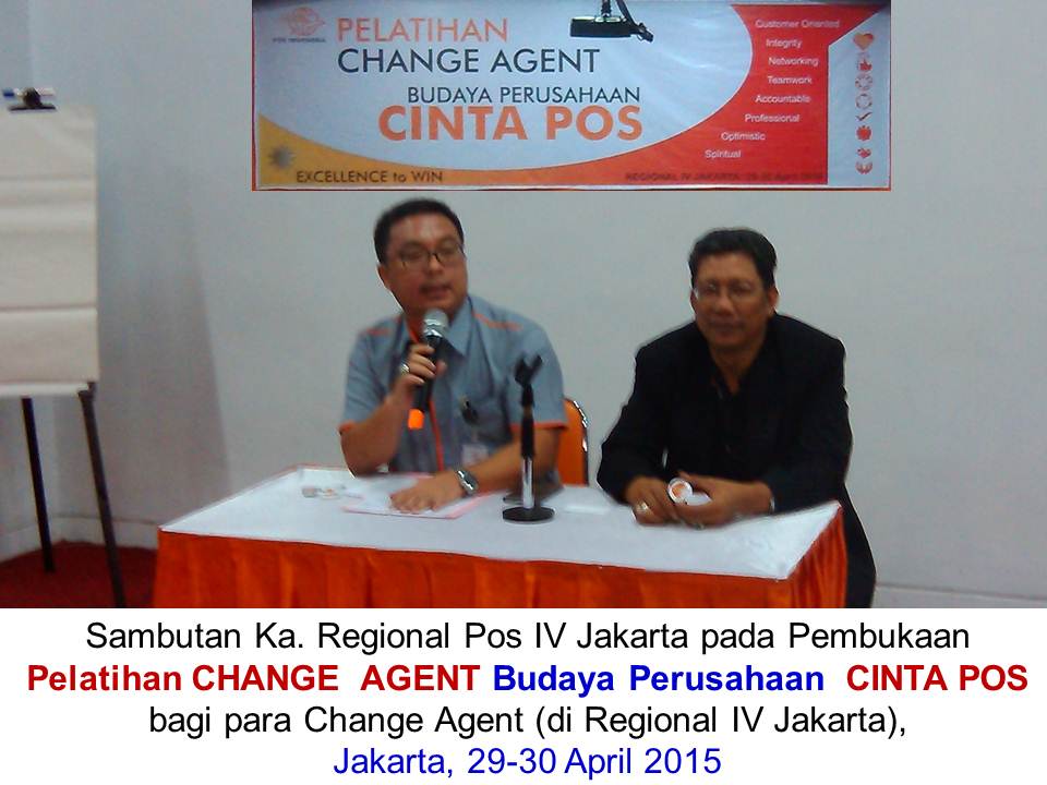 Pelatihan CHANGE  AGENT Budaya Perusahaan  CINTA POS  bagi para Change Agent