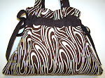 Funky Handmade Drawstring Handbag Purse Chocolate Swirl