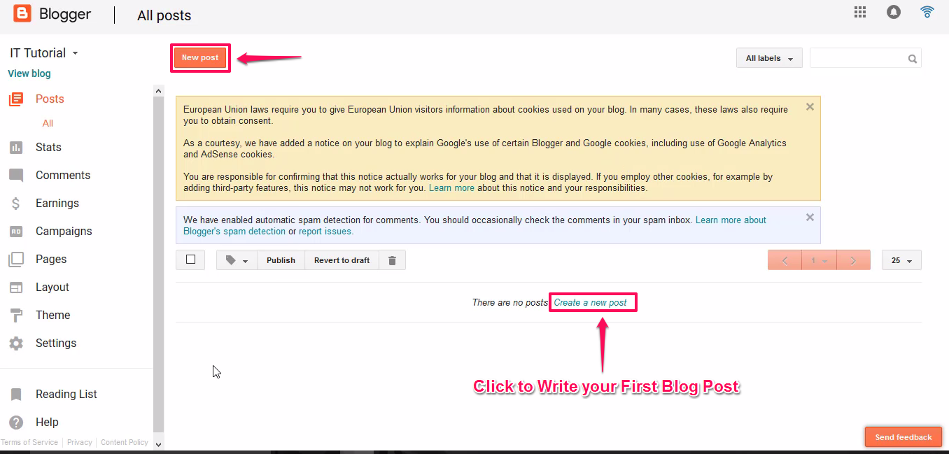 Create A New Blog Post Blogger