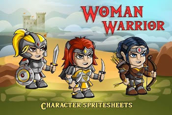 2D Oyun Yapabilmek için Kadın Savaşçı Karakter Sprites
