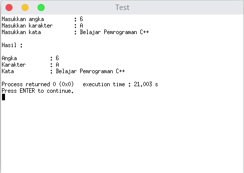 Belajar C++ Dasar - Input Output dengan Spasi