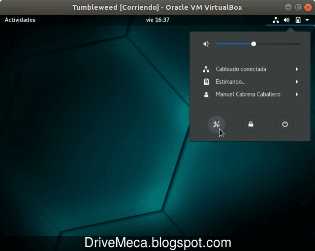 Buscamos y damos click en el boton herramientas de Gnome